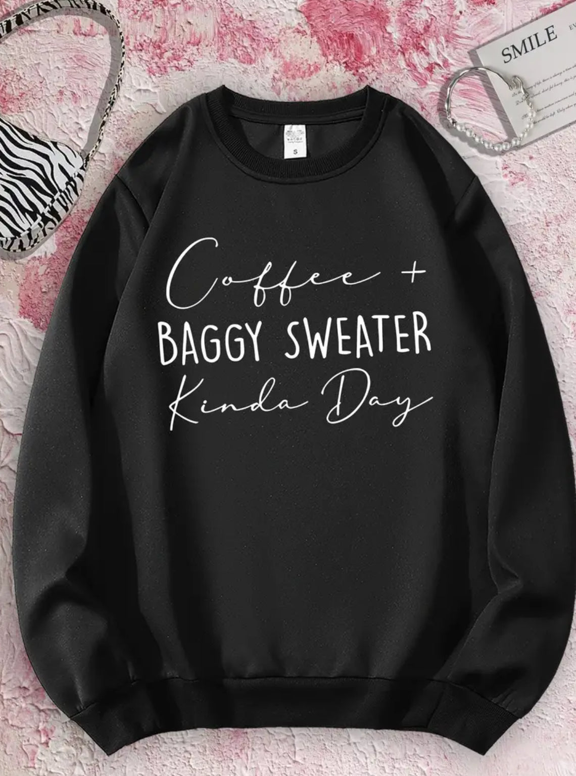 A Coffee & Baggy Sweater Kinda Day in Pink or Black