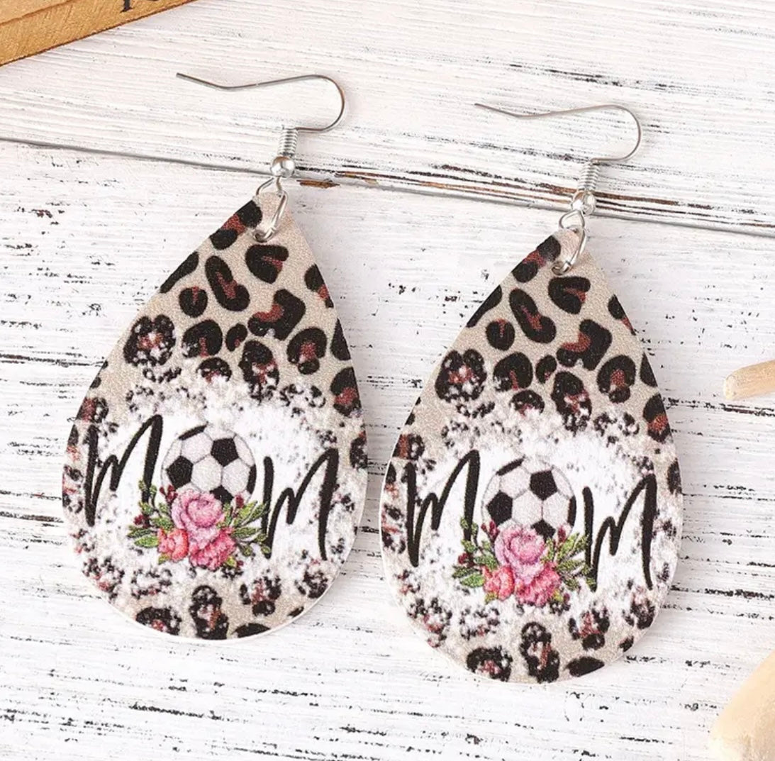 Soccer Mom Leopard Print Earrings