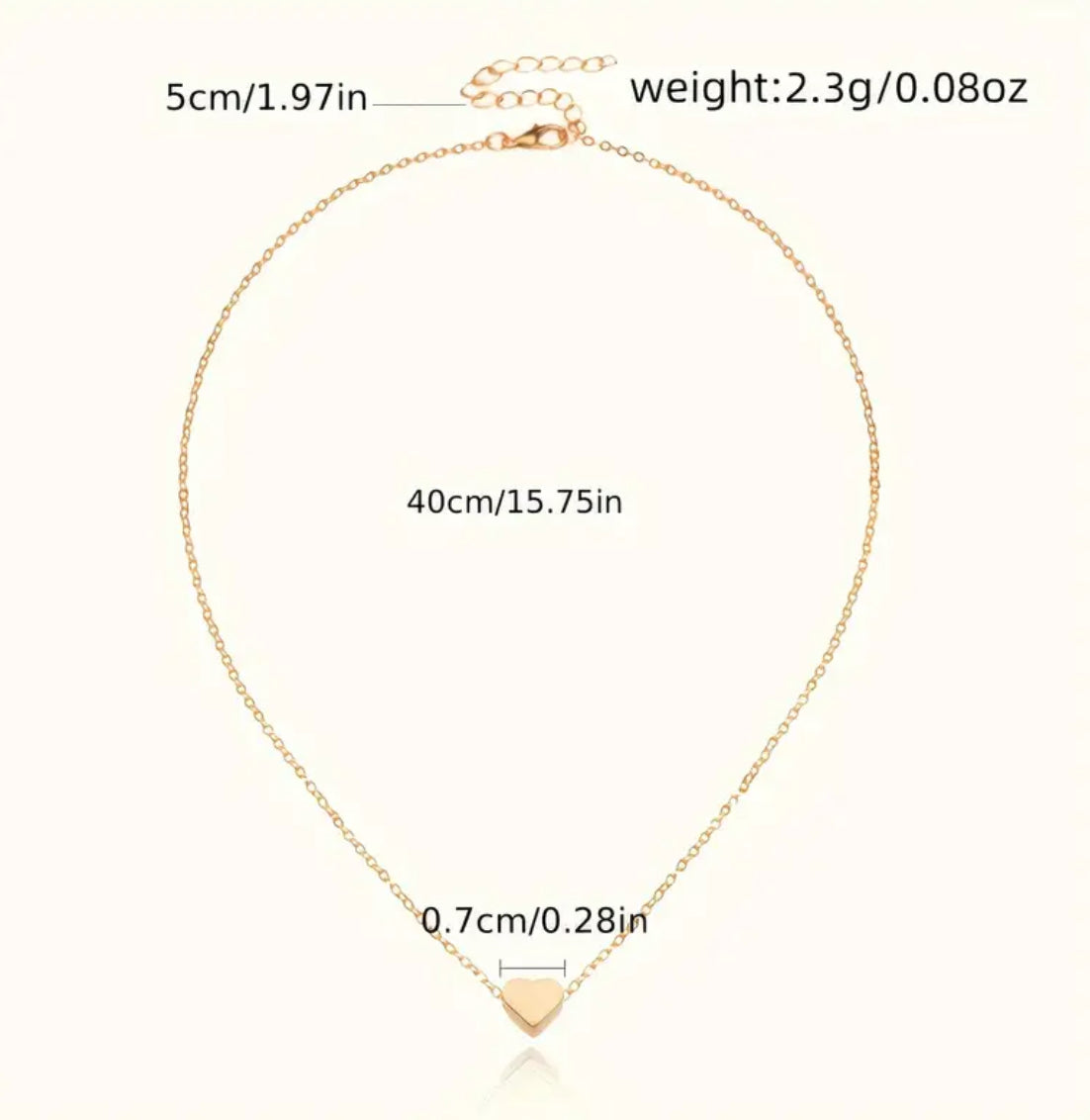 Beautiful Vintage Heart-shaped Gold Pendant Necklace