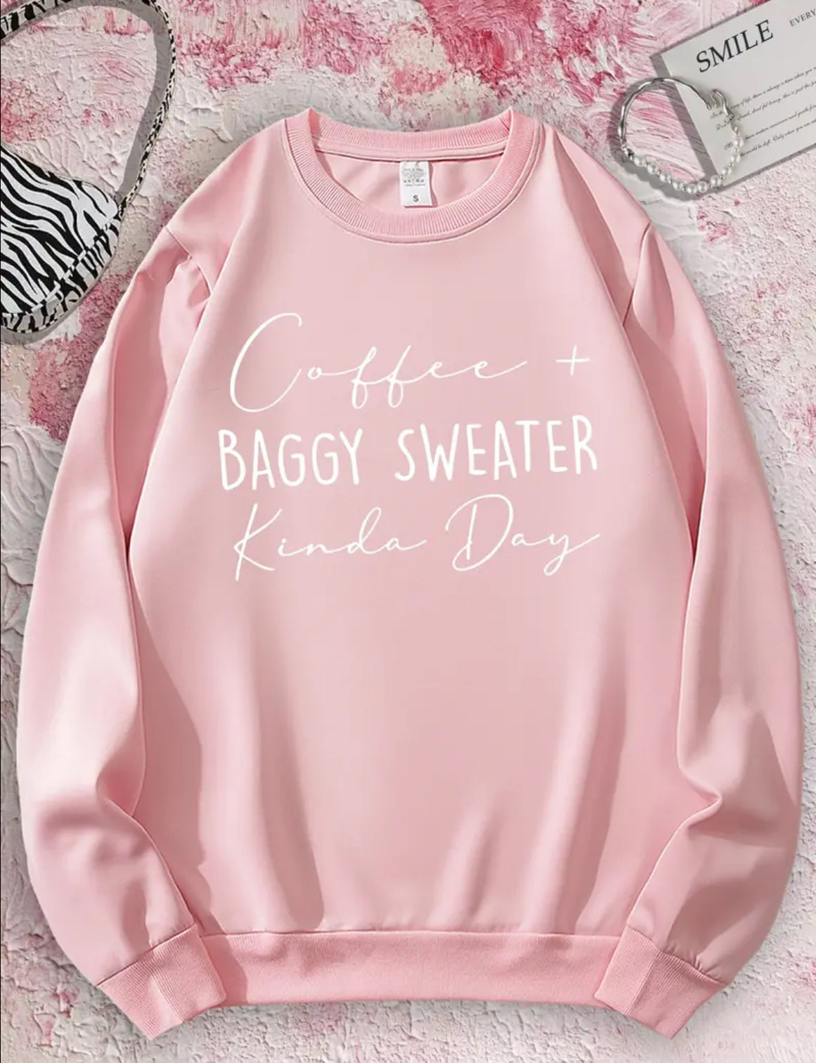 A Coffee & Baggy Sweater Kinda Day in Pink or Black