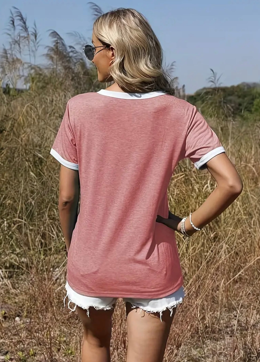 Palm Tree Print Pink T-Shirt