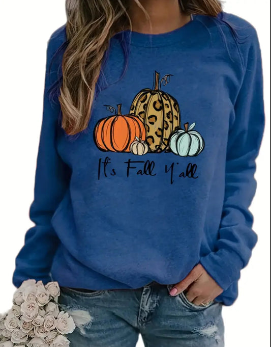 It’s Fall Y’all Blue Long sleeved shirt