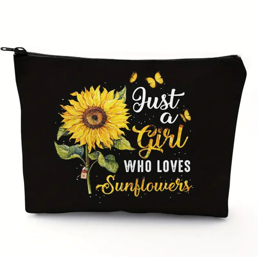 Just A Girl Who Loves Sunflowers Cosmetics Bag
