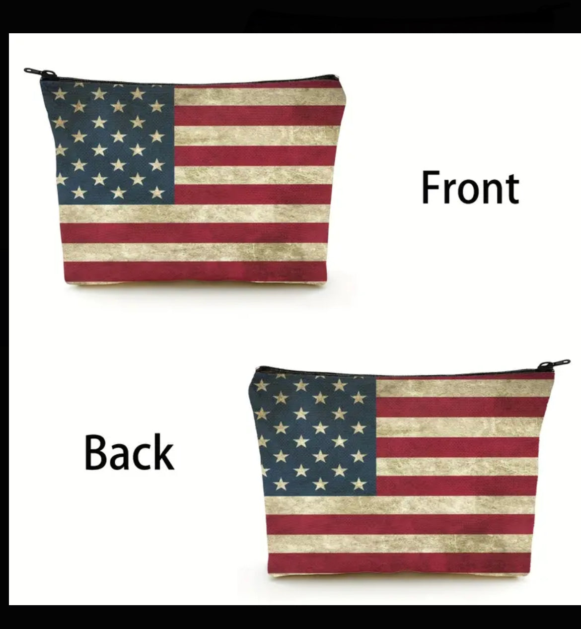 United States Flag Makeup Bag