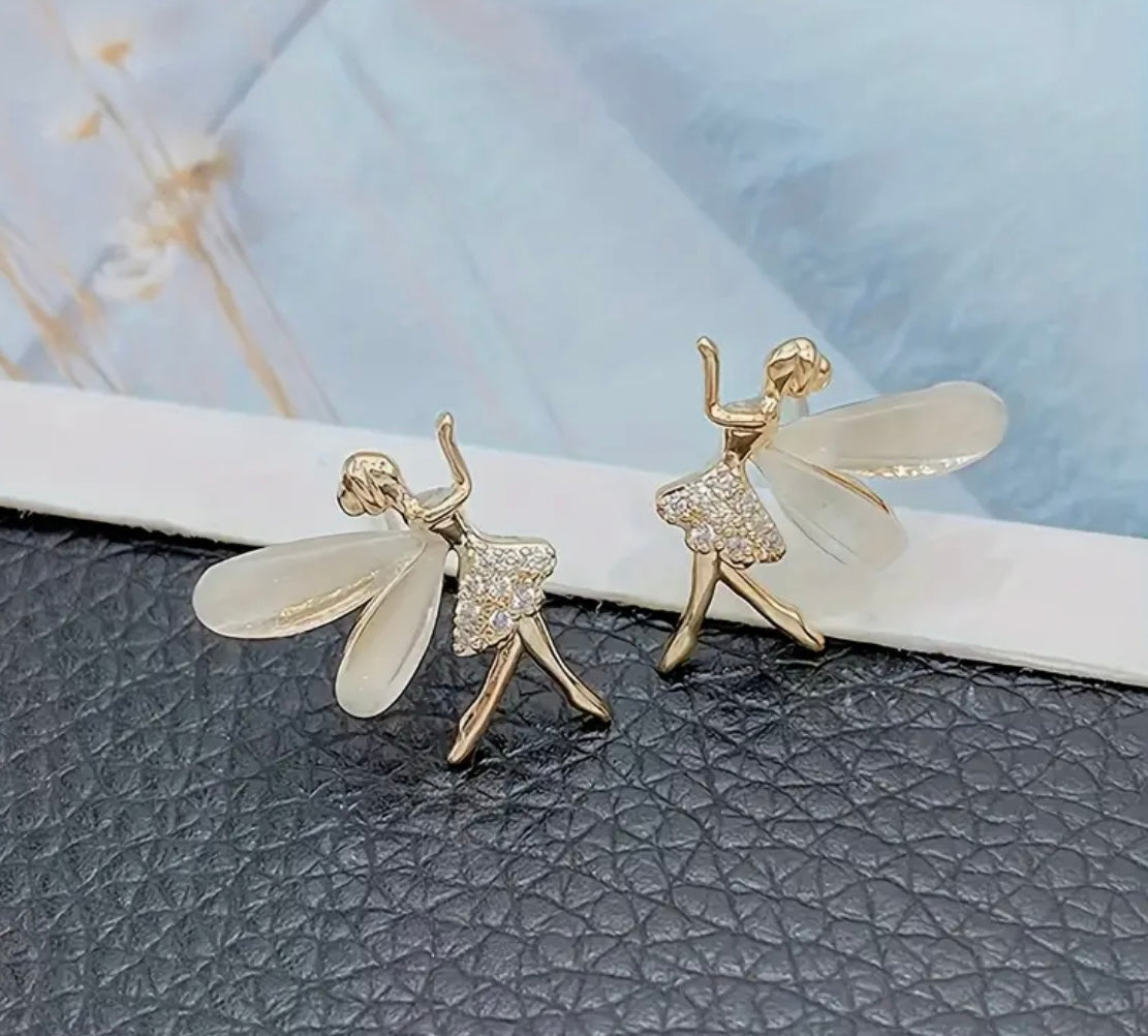 Beautiful Delicate Fairy Earrings- Gold or Silver plated