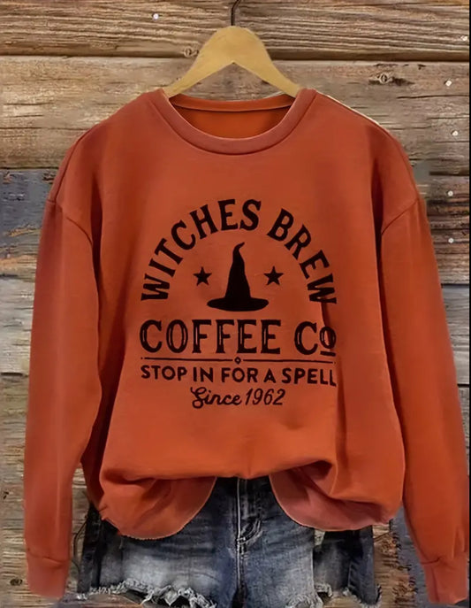 Halloween Long-Sleeved Shirt: Witches Brew Coffee Co