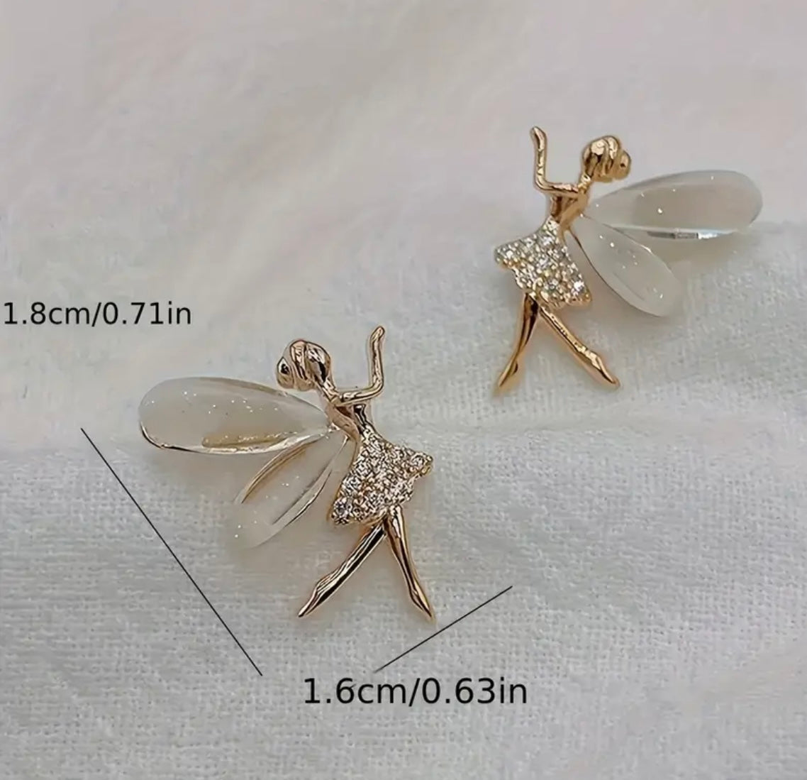 Beautiful Delicate Fairy Earrings- Gold or Silver plated