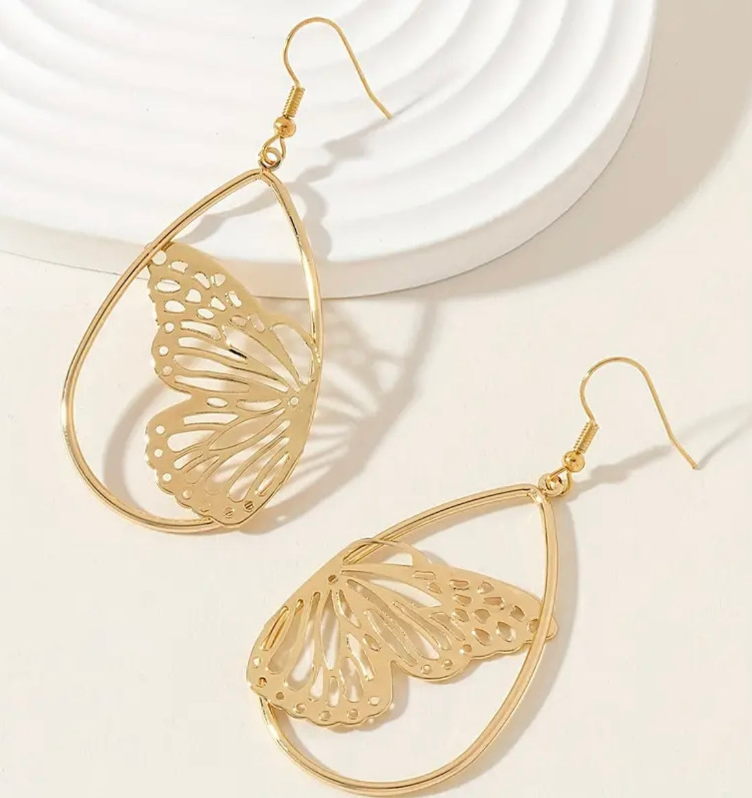 Beautiful Golden Butterfly Earrings
