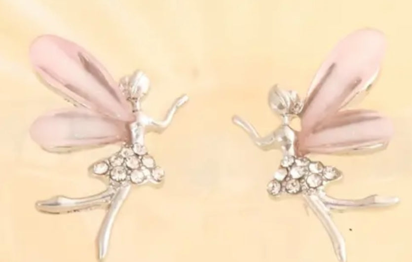 Beautiful Fairy Earrings with Pink Stone