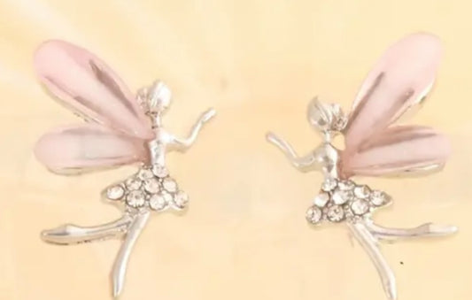 Beautiful Fairy Earrings with Pink Stone