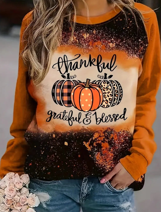 Thankful, grateful and blessed long sleeved shirt