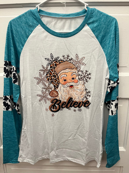Believe Santa Long Sleeved Shirt