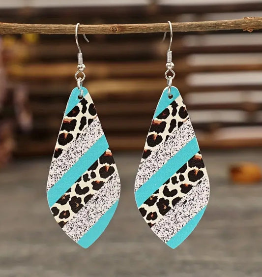 Beautiful Leopard Teardrop Dangle Earrings