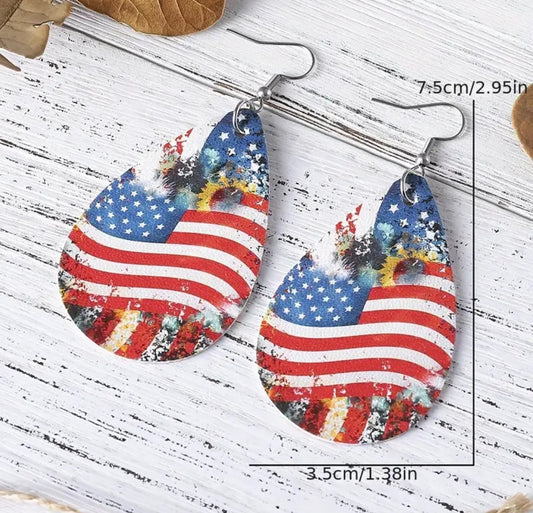 Patriotic USA Flag Earrings