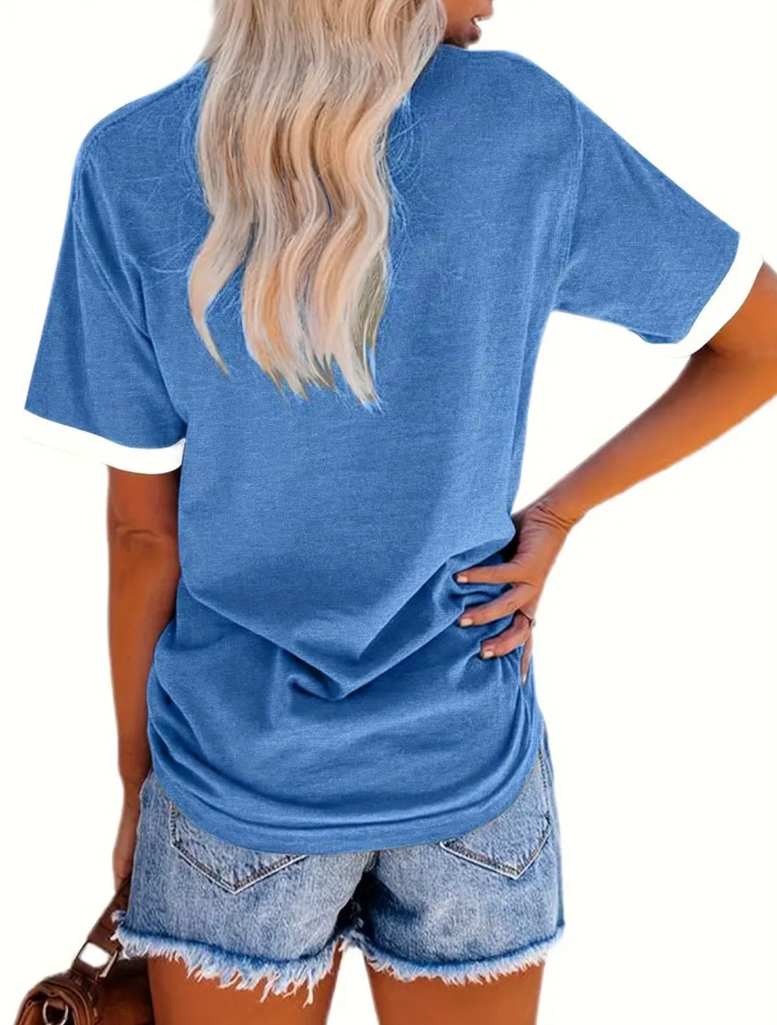 Palm Tree Print Blue T-Shirt