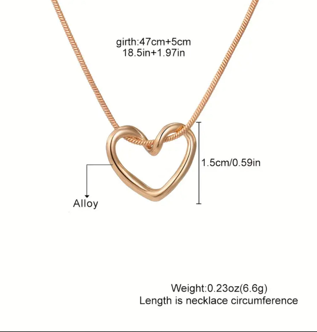 Charming Love Heart Pendant Necklace