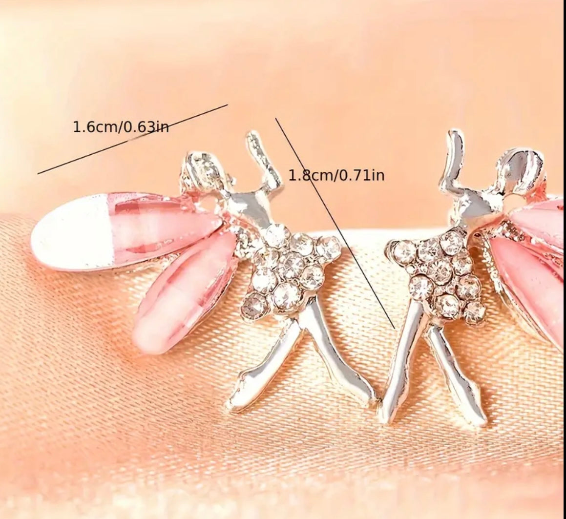 Beautiful Fairy Earrings with Pink Stone