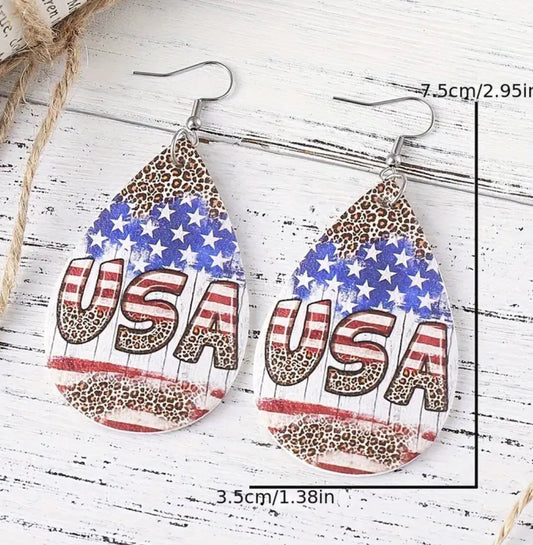 USA leopard print earrings