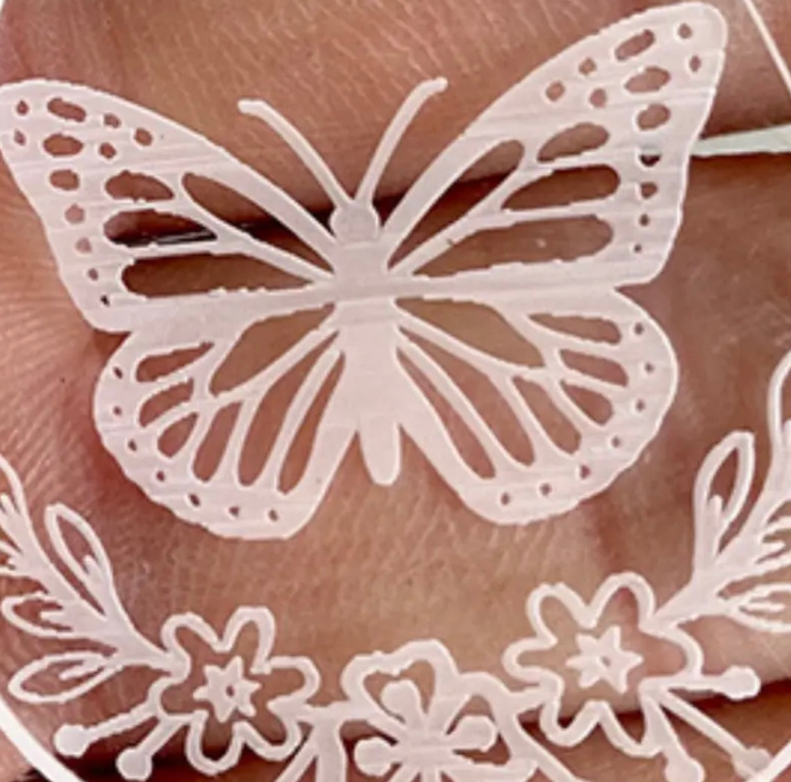 Beautiful White Butterfly and Flower Earrings