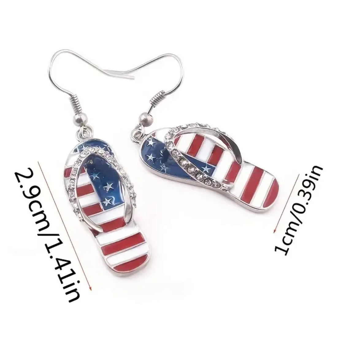 Red, White and Blue 4th of July Sandal Earrings