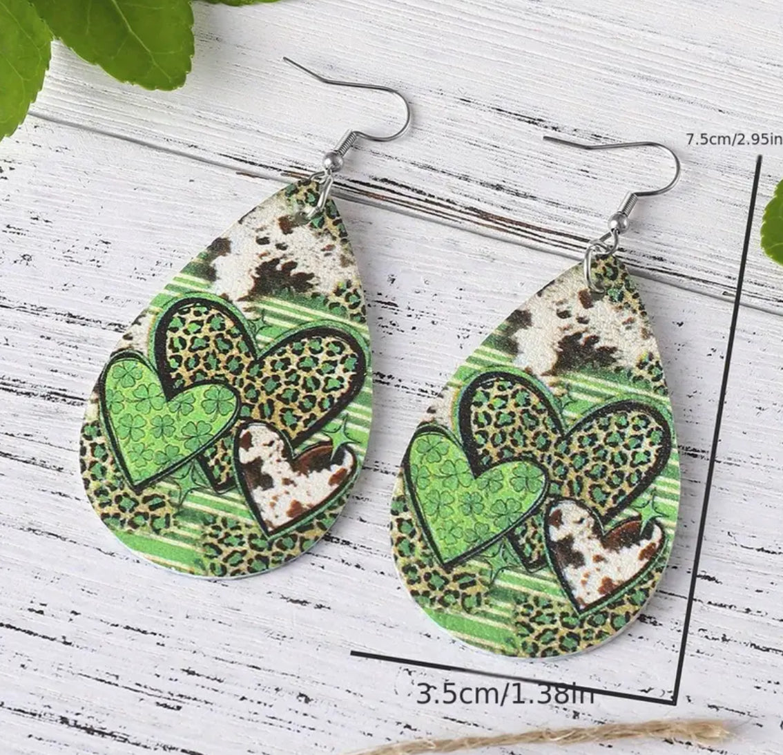 St. Patrick’s Day Heart Earrings