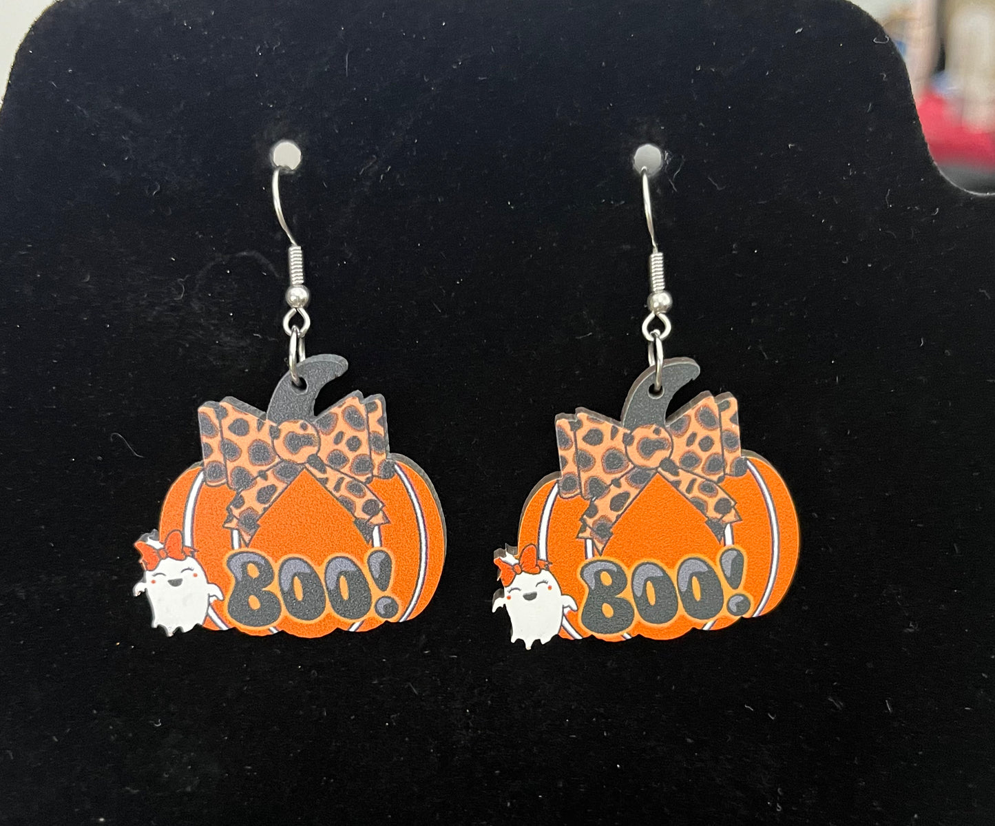 .Cute Boo Pumpkin Earrings