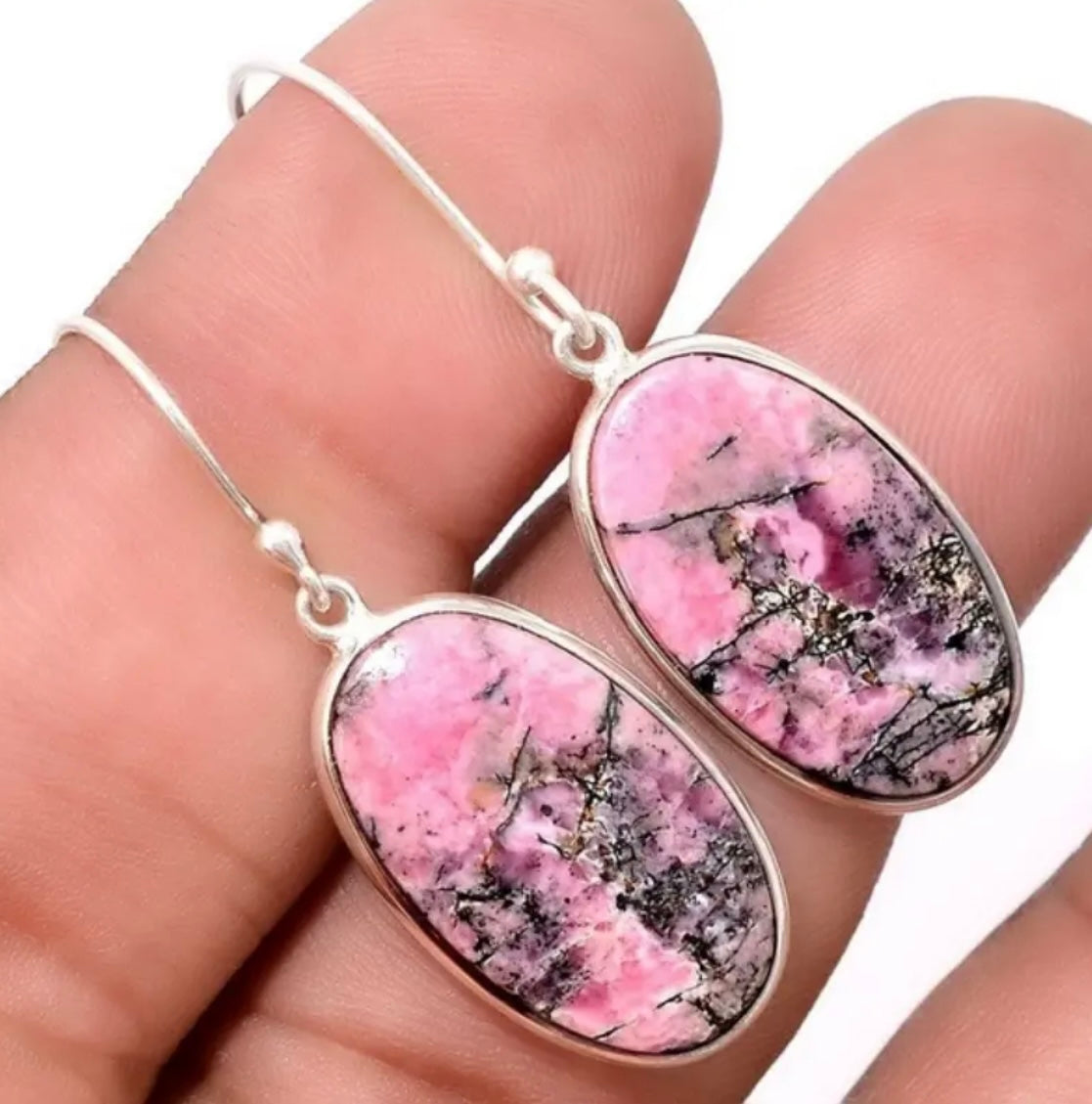Beautifully Handmade Pink Synthetic Gemstone Earrings