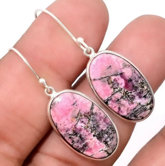 Beautifully Handmade Pink Synthetic Gemstone Earrings