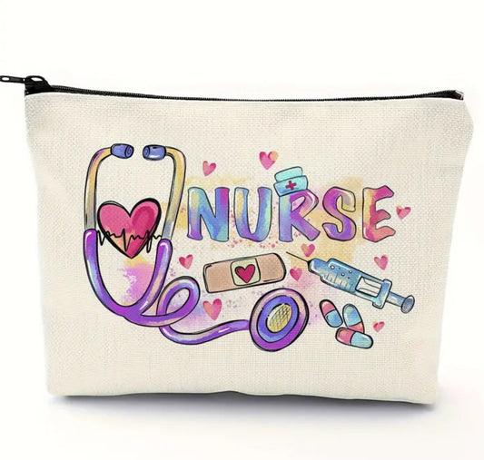 Nurse Zipper Bag with Hearts