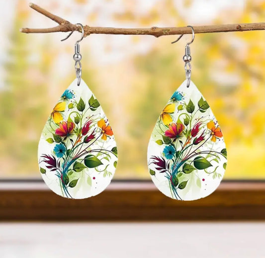 Beautiful Flowers and Leaves Earrings