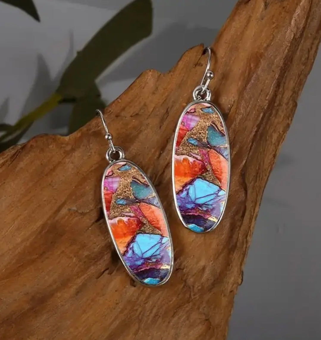 Beautiful Bohemian Vintage Stone Earrings