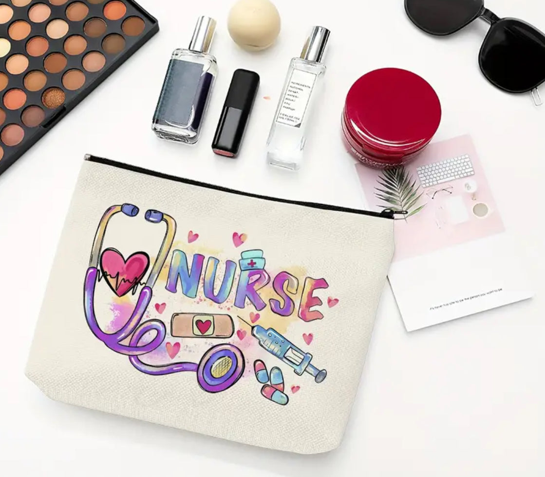 Nurse Zipper Bag with Hearts
