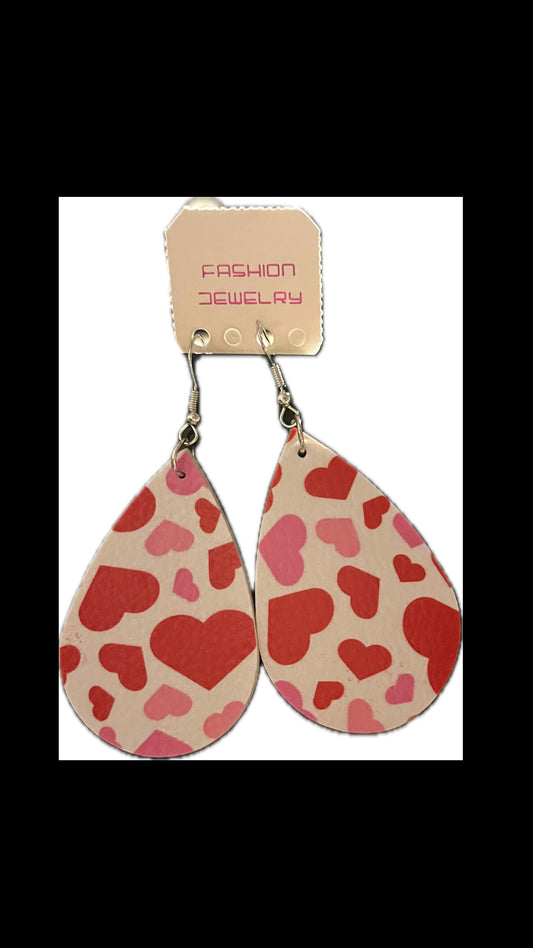 Beautiful Red and Pink Heart Earrings