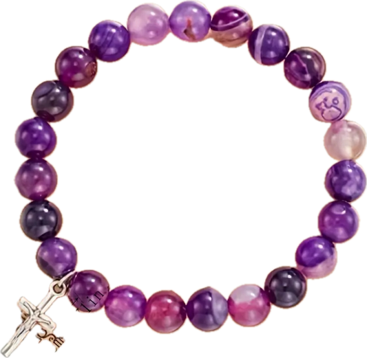 Beautiful Stone Bracelet with Cross - 2 colors