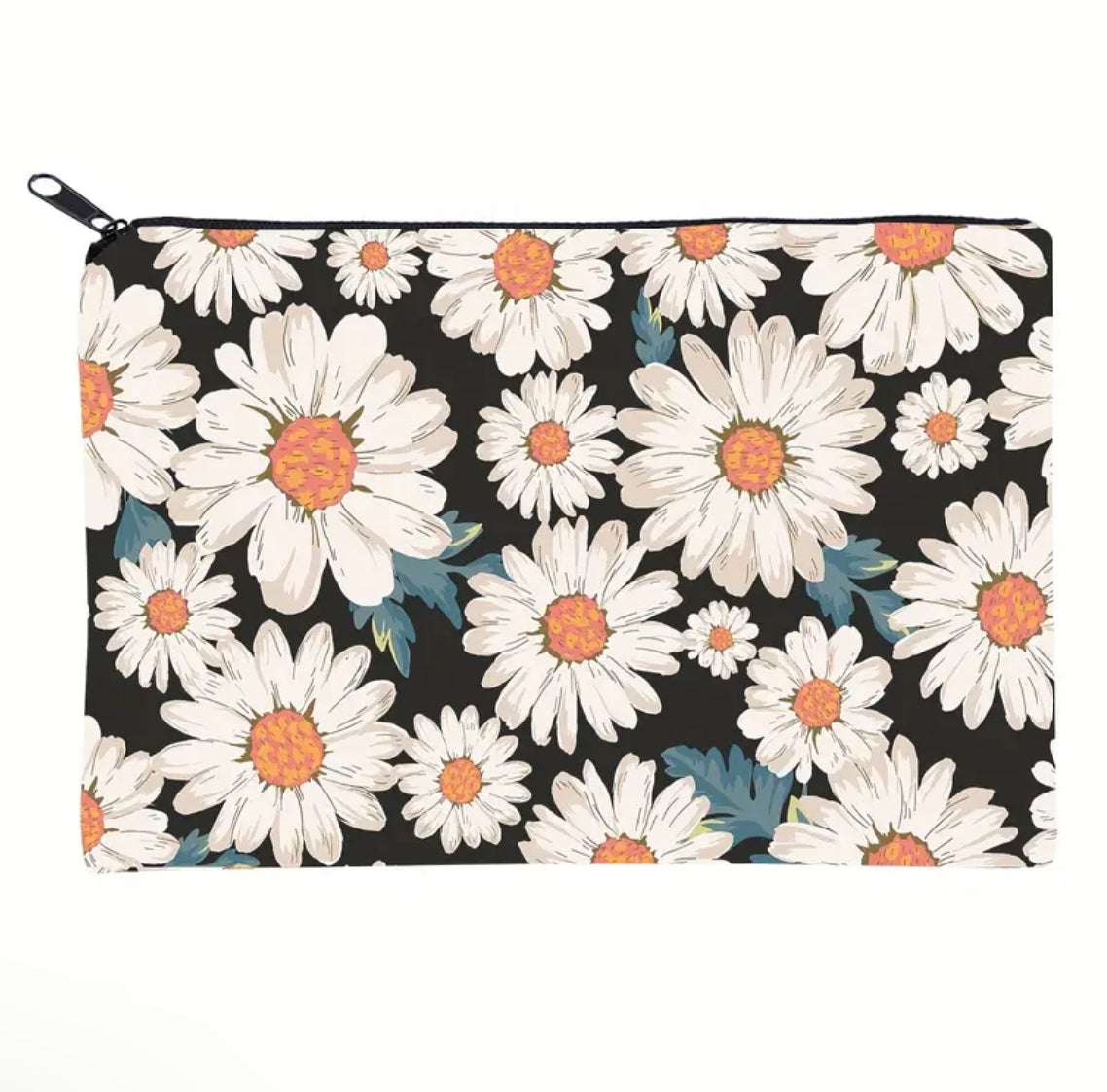 Daisy Print Makeup Zipper Pouch