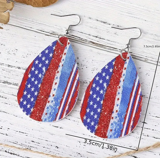 Patriotic Red, White, & Blue Earrings