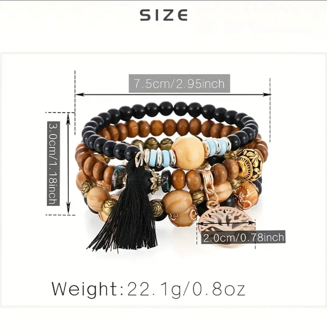 Beautiful Tree of Life 4 Piece Bracelet