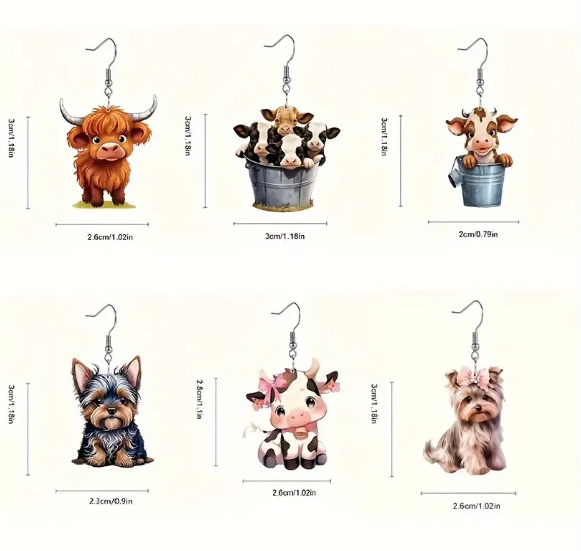Cute Small Animal Acrylic Earrings