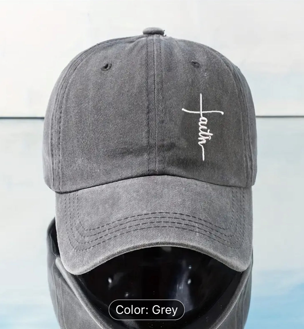 Cute Embroidered “Faith” Hat - 4 Colors