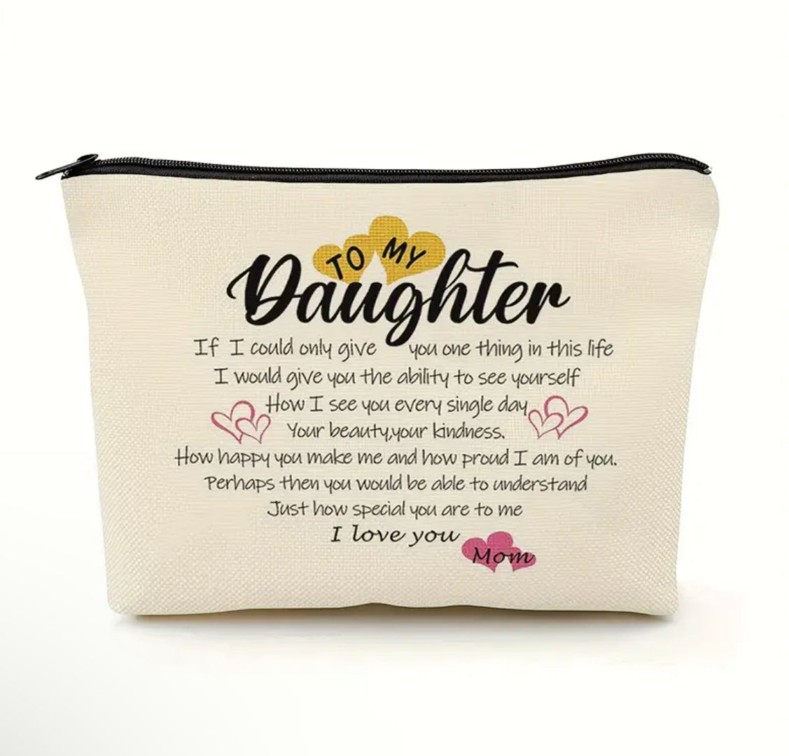 Daughter I Love You Zipper Pouch