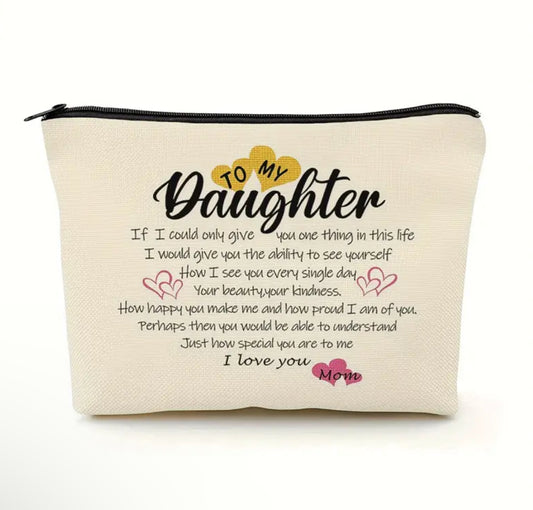 Daughter I Love You Zipper Pouch