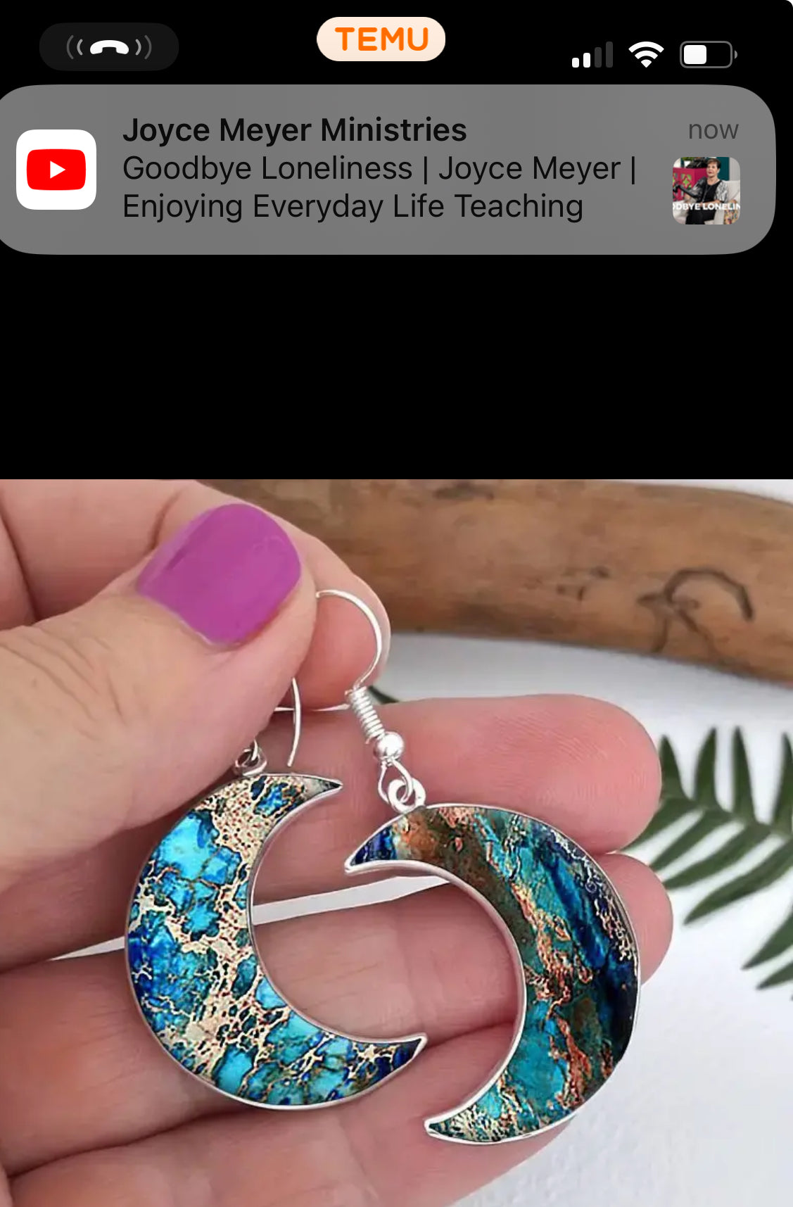 Beautiful Turquoise Bohemian Moon Earrings