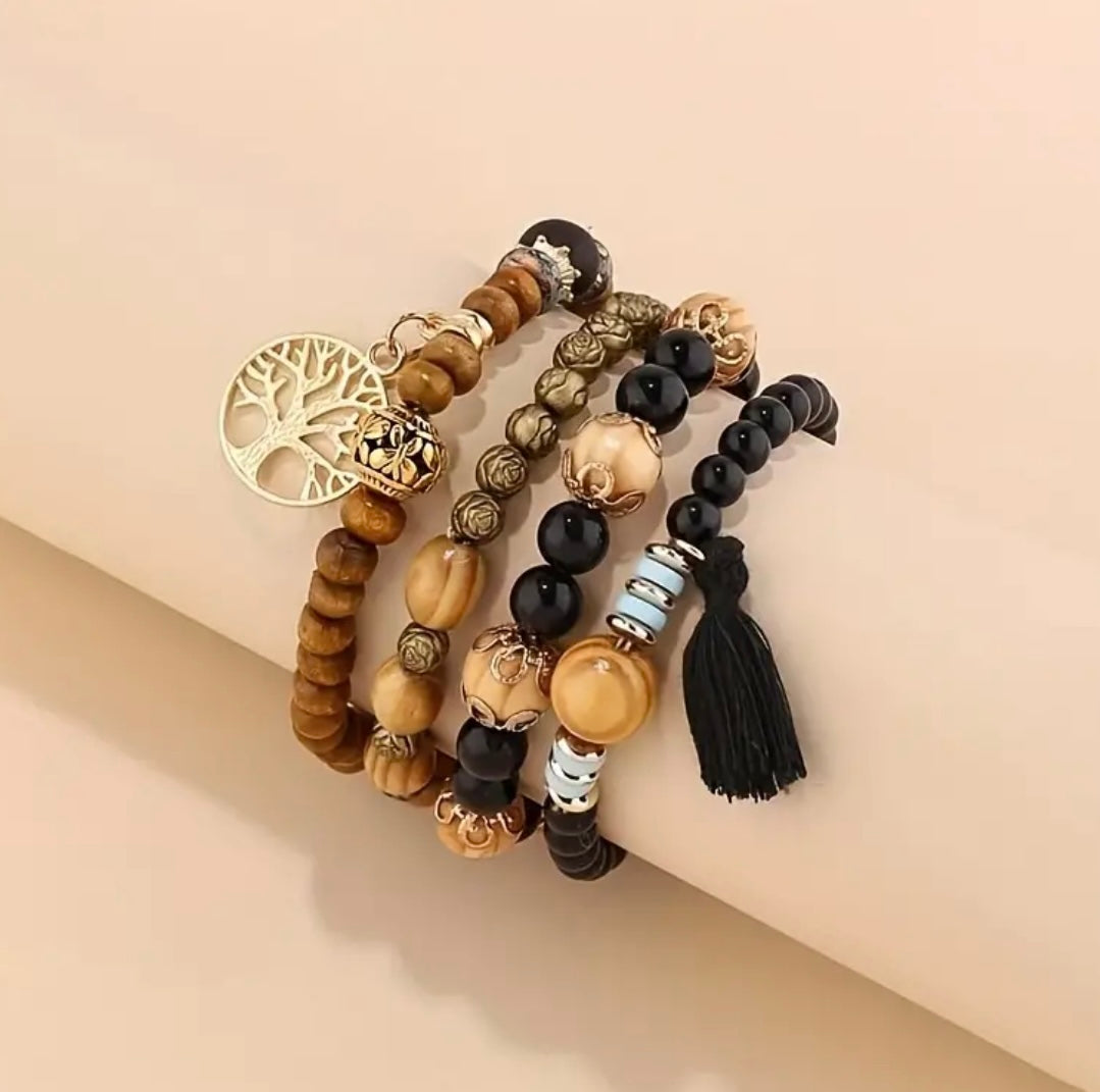 Beautiful Tree of Life 4 Piece Bracelet