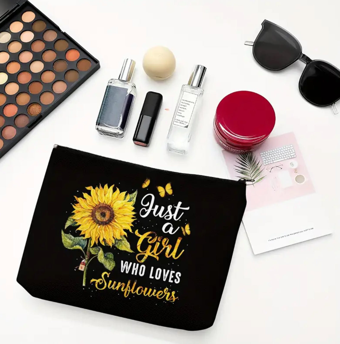 Just A Girl Who Loves Sunflowers Cosmetics Bag