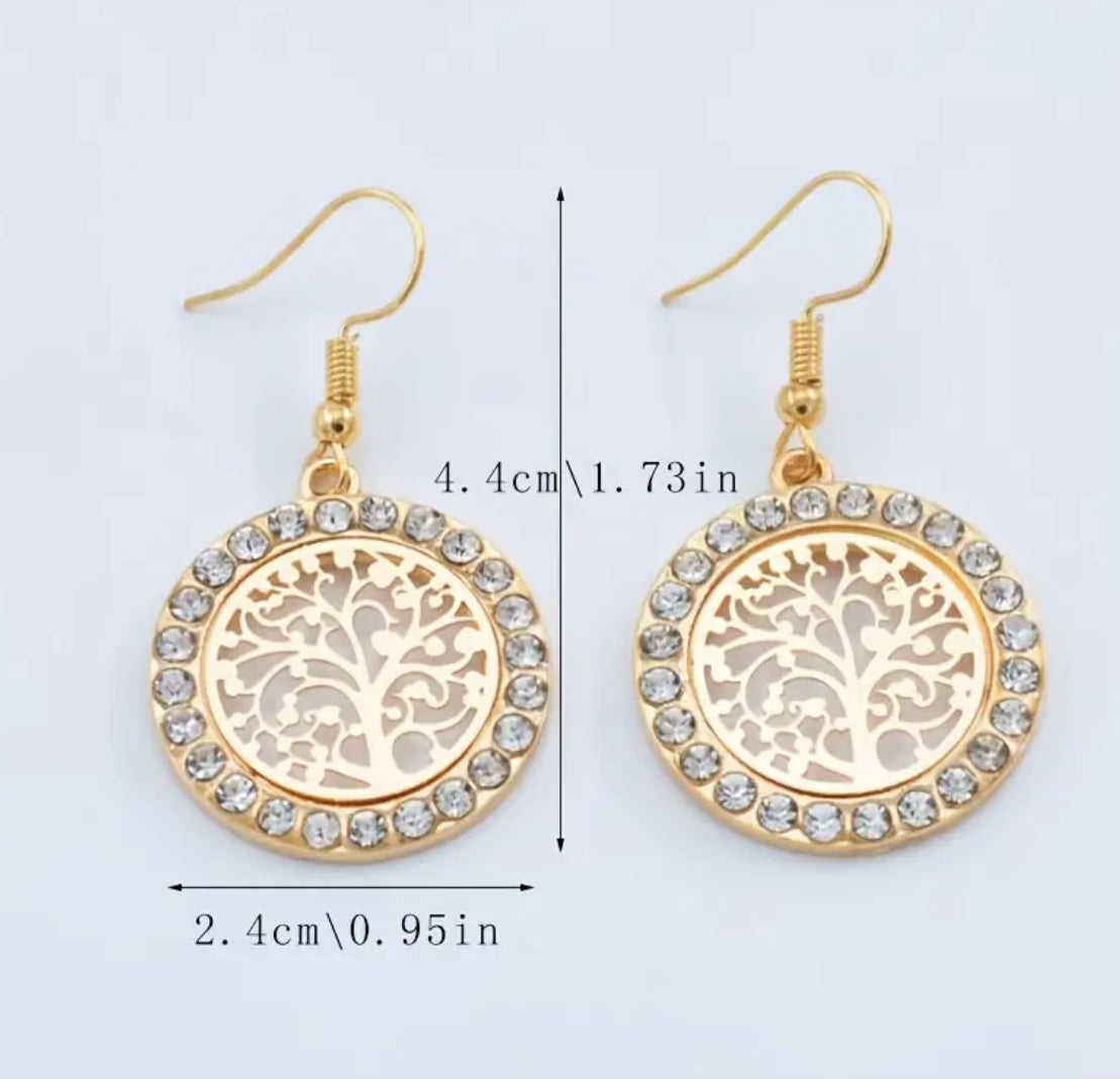 Elegant Tree of Life Dangle Earrings