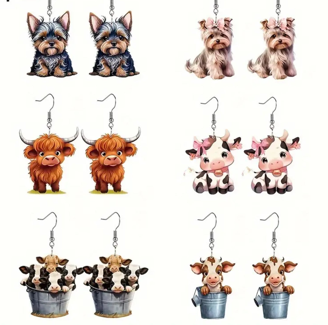 Cute Small Animal Acrylic Earrings
