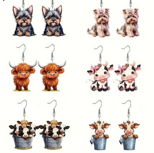 Cute Small Animal Acrylic Earrings