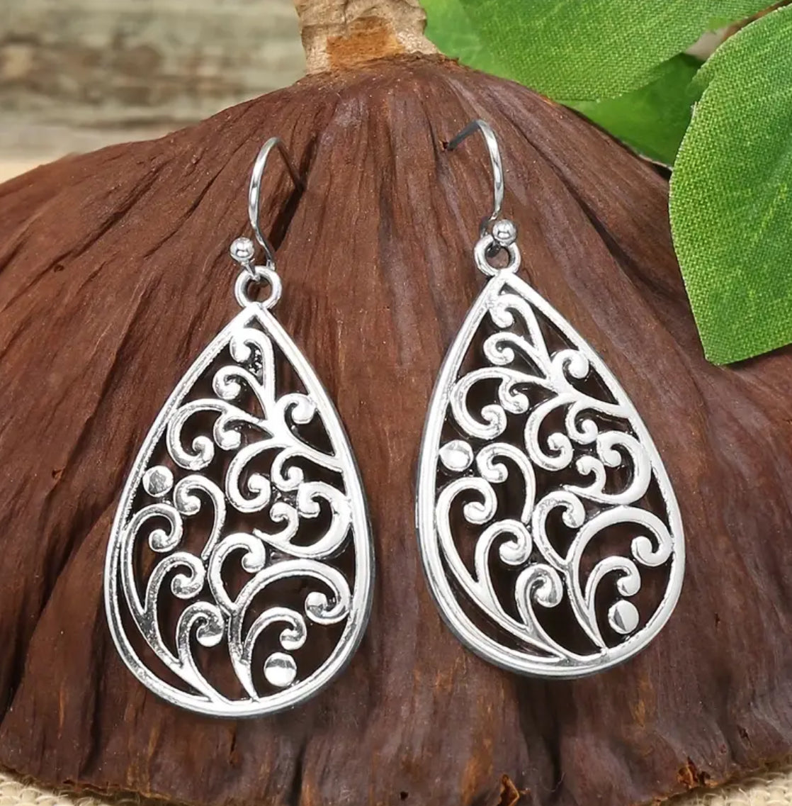 Elegant Antique Silver Earrings