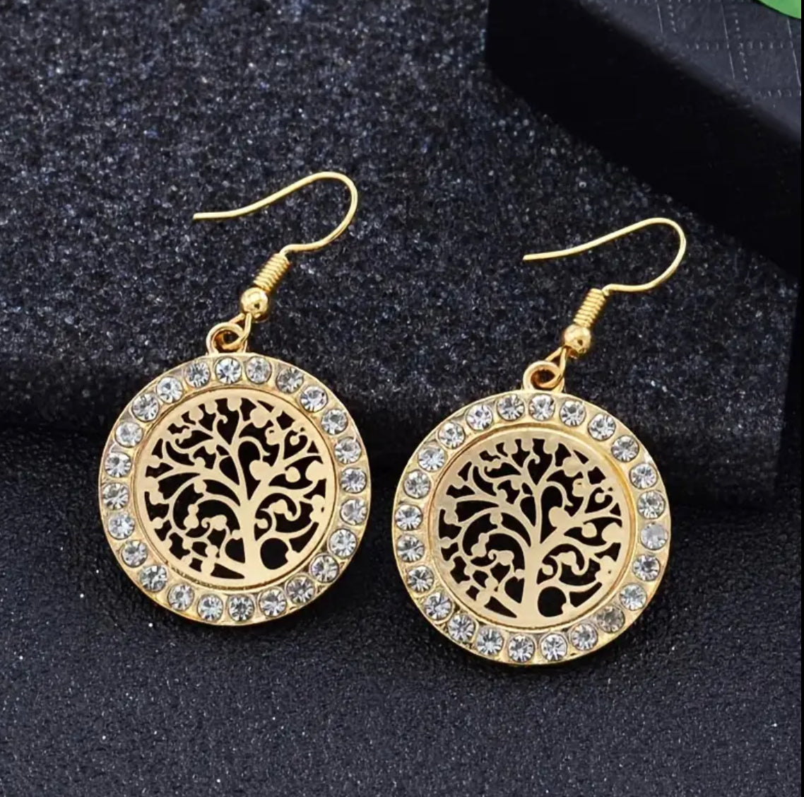 Elegant Tree of Life Dangle Earrings