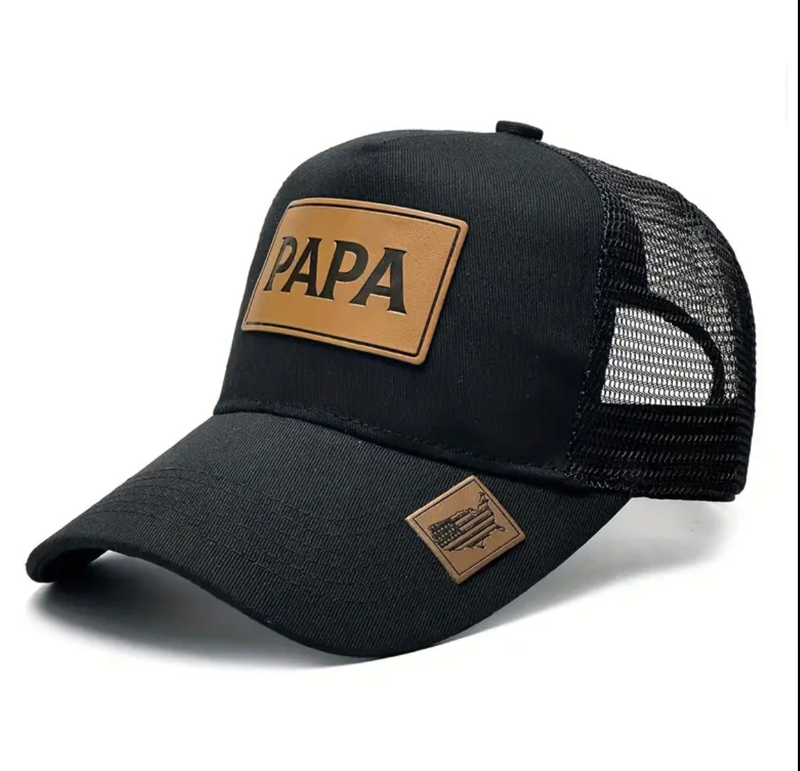 Black PAPA cap with American Flag